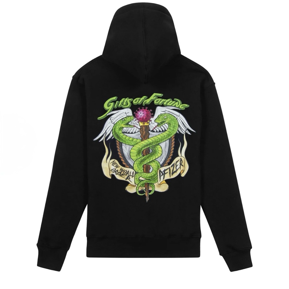 Gifts Of Fortune Men’s Black Poison Hoodie. Size Large
